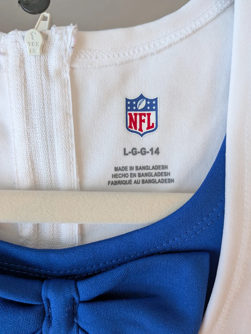NFL Blue and White Star DCC Cheer Costume Set - Kids YL 14